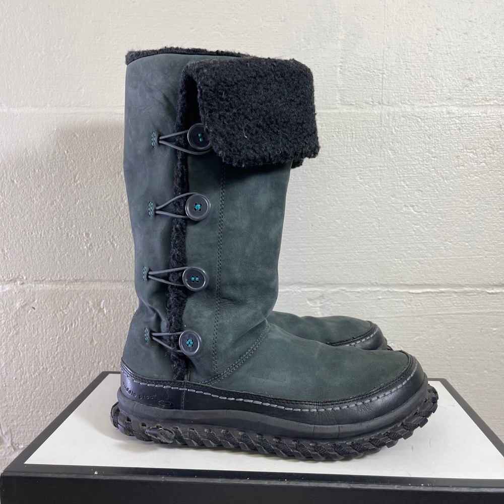 Nike ACG Valenka 375461-001 Gray Leather Puddle Proof Boots Button Women's 7 US